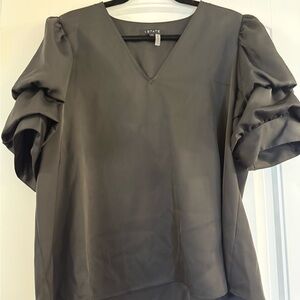 1. State Women's Charcoal Puff Sleeve Blouse